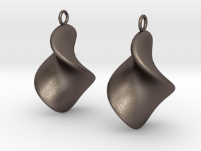 Chips earrings in Polished Bronzed Silver Steel