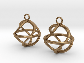 Twist ball earrings in Natural Brass