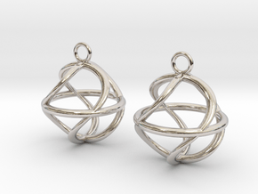 Twist ball earrings in Rhodium Plated Brass