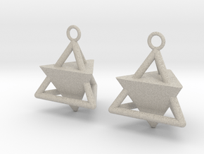  Pyramid triangle earrings Serie 2 type 3 in Natural Sandstone