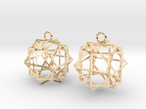Cube square earrings in 14K Yellow Gold