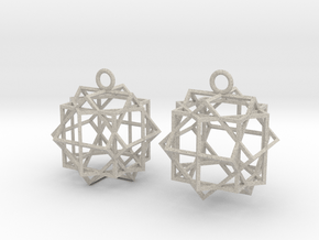 Cube square earrings in Natural Sandstone