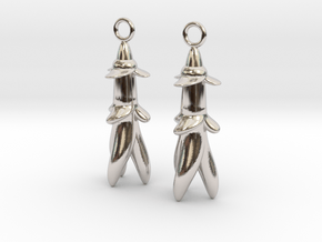 Rocket flower earrings in Platinum