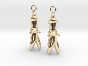 Rocket flower earrings in 14k Gold Plated Brass