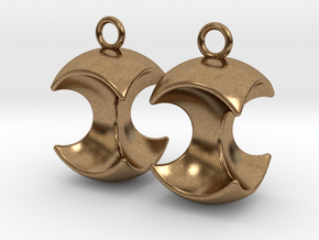 Apple earrings in Natural Brass