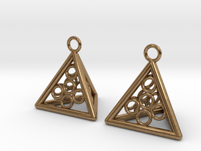  Pyramid triangle earrings serie 3 type 5 in Natural Brass