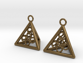  Pyramid triangle earrings serie 3 type 5 in Natural Bronze