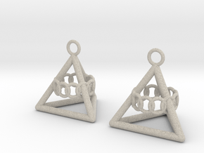 Pyramid triangle earrings serie 3 type 6 in Natural Sandstone