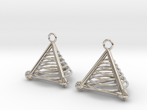 Pyramid triangle earrings serie 3 type 7 in Platinum