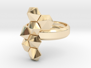 Hex Cluster Ring in 14k Gold Plated Brass