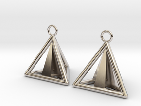 Pyramid triangle earrings Serie 2 type 3 in Platinum
