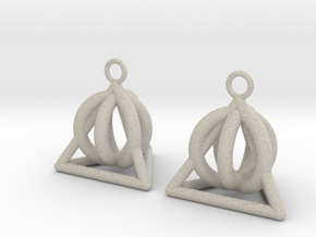  Pyramid triangle earrings serie 3 type 2 in Natural Sandstone