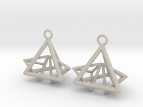 Pyramid triangle earrings type 12 in Natural Sandstone