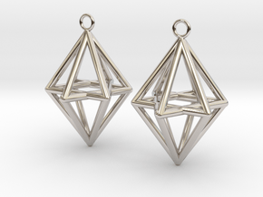 Pyramid triangle earrings type 14 in Platinum