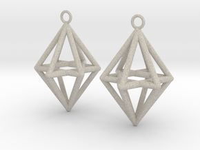Pyramid triangle earrings type 14 in Natural Sandstone