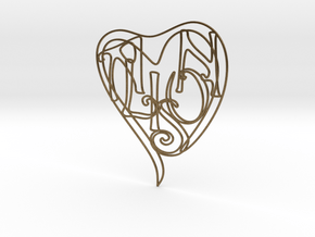 Alison - Personalised 2D Heart in Natural Bronze