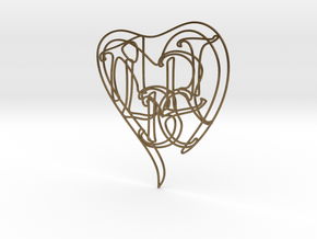 Albert - Personalised 2D Heart in Natural Bronze