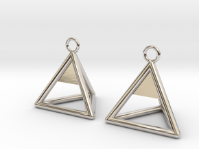 Pyramid triangle earrings Serie 2 type 1 in Platinum