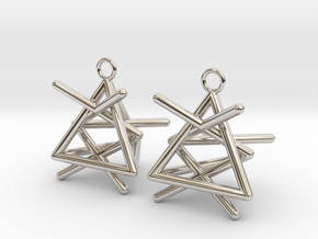 Pyramid triangle earrings type 1 in Platinum