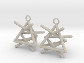 Pyramid triangle earrings type 1 in Natural Sandstone