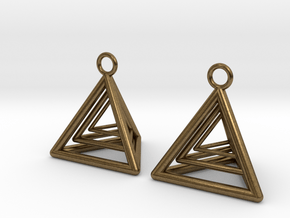 Pyramid triangle earrings type 9 in Natural Bronze