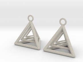 Pyramid triangle earrings type 9 in Natural Sandstone