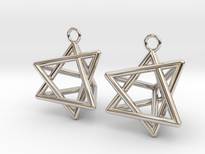 Pyramid triangle earrings type 8 in Platinum