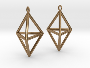 Pyramid triangle earrings type 3 in Natural Brass