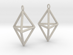 Pyramid triangle earrings type 3 in Natural Sandstone