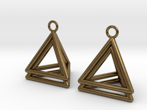 Pyramid triangle earrings type 4 in Natural Bronze