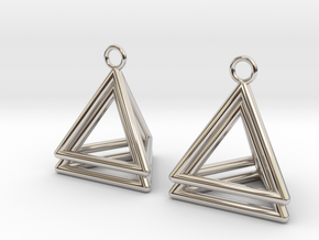 Pyramid triangle earrings type 4 in Platinum