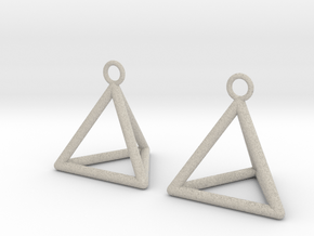 Pyramid triangle earrings in Natural Sandstone