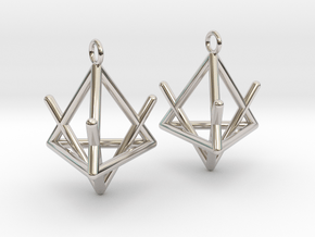 Pyramid triangle earrings type 2 in Platinum
