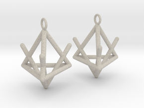 Pyramid triangle earrings type 2 in Natural Sandstone