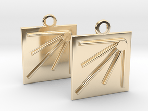 square sun earrings in 14k Gold Plated Brass