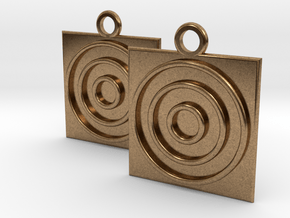 square circle earrings in Natural Brass