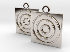 square circle earrings in Platinum