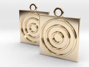 square circle earrings in 14k Gold Plated Brass