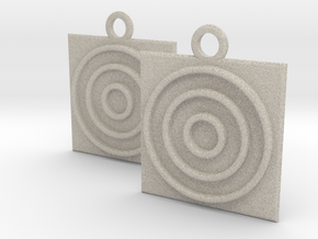 square circle earrings in Natural Sandstone