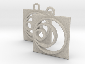square circle spiral earrings in Natural Sandstone