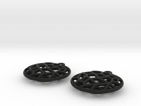 Cell Earrings - small in Black Premium Versatile Plastic