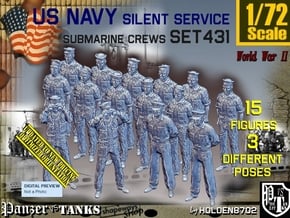 1/72 USN Sub Crew Set431 in Tan Fine Detail Plastic