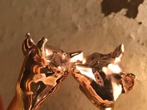 Nuzzling foxes in 14k Rose Gold Plated Brass: 7.5 / 55.5