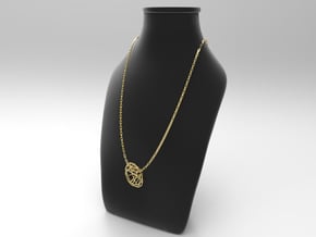 Diamond pendant in Polished Brass