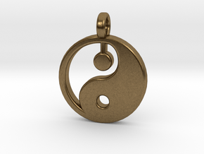 Yin yang pendant in Natural Bronze: Large