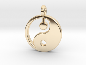 Yin yang pendant in 14k Gold Plated Brass: Large