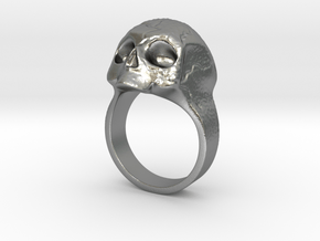 Skull Ring in Natural Silver: 8.5 / 58