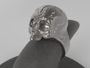 Skull Ring in Polished Bronzed Silver Steel: 10 / 61.5