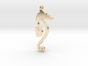  Seahorse pendant - Hyppocampe in 14k Gold Plated Brass