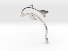 dolphin pendant in Rhodium Plated Brass